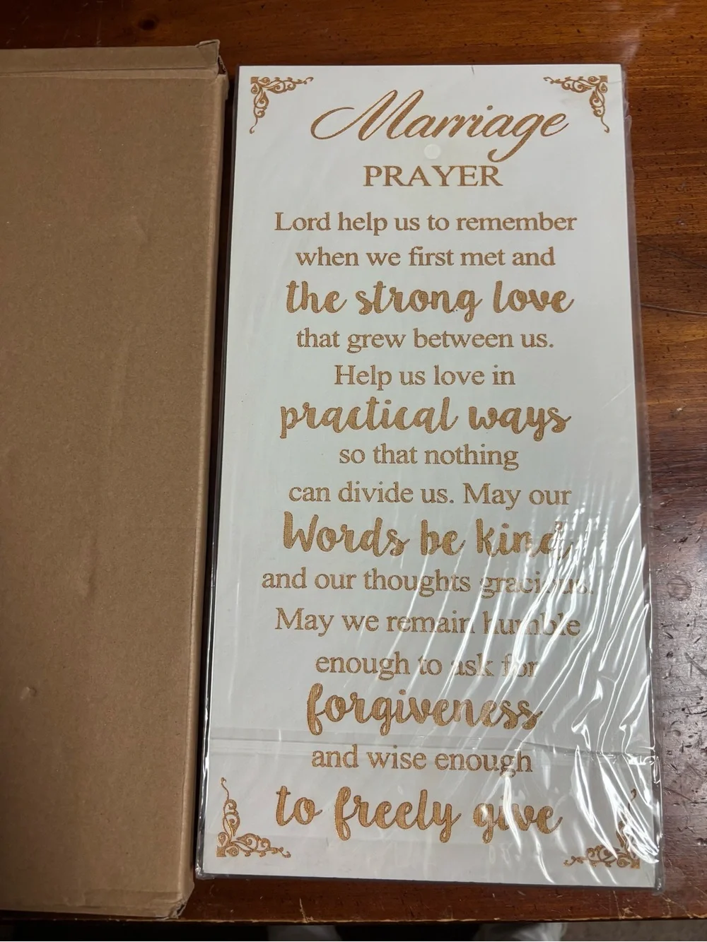 New Marriage Prayer Wooden Wall Sign – Farmhouse Wedding & Anniversary Decor